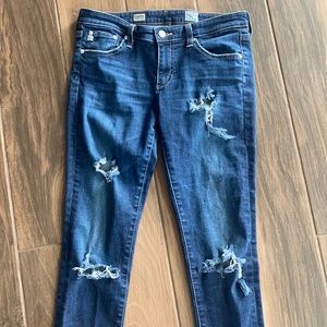 AG Adriano Goldschmied distressed skinny jeans 27